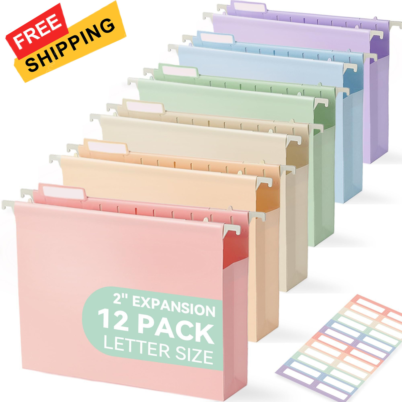 SortRax Plastic Extra Capacity 8.5*11 inches (expands up to 2 inches), Pastel