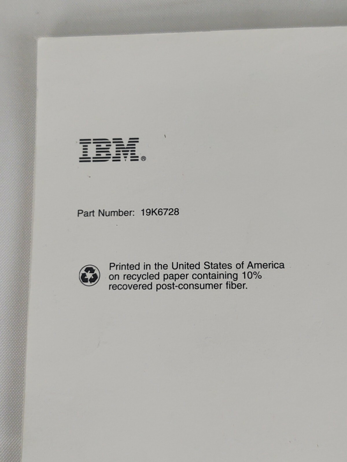 Vintage IBM Quick Reference Manual Booklet Book Part Number: 19K6728 Computer