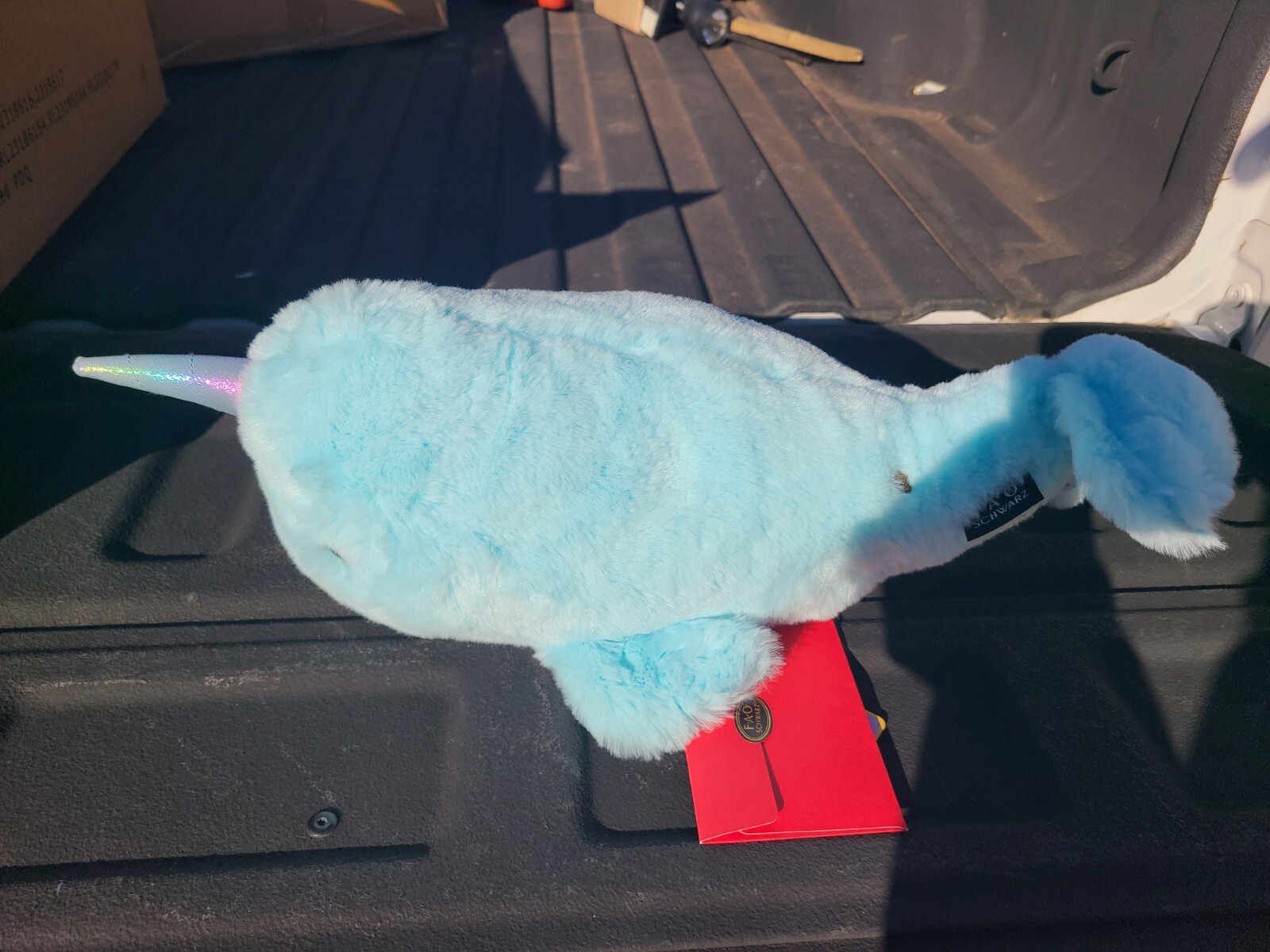 FAO Schwarz Adopt A Pet Enchanted Light Blue  Narwhal 15" Stuffed Plush Animal