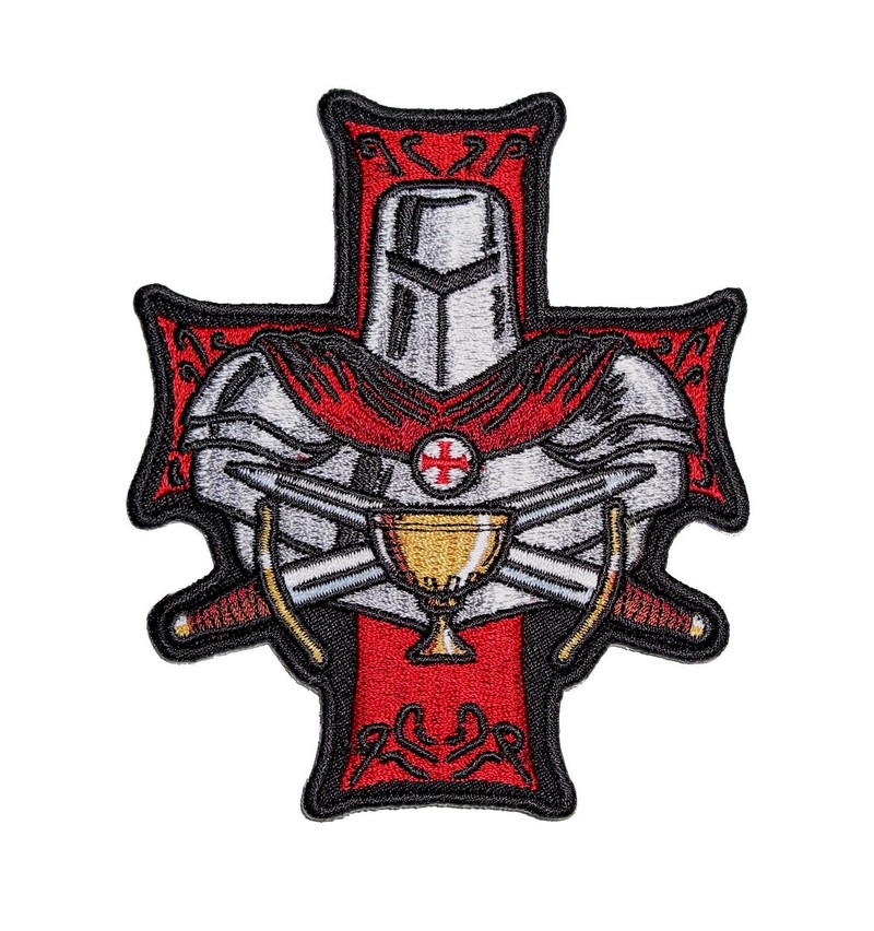 Templar Holy Grail Christian Embroidered Biker Patch