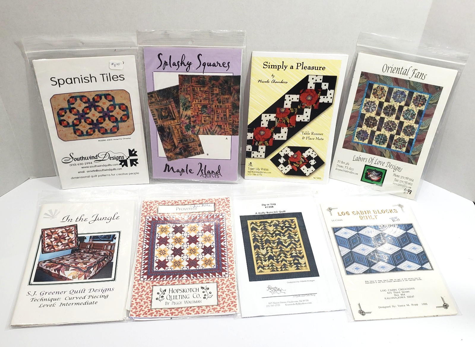 Lot of 8 Quilt Patterns Assorted Patterns and Themes