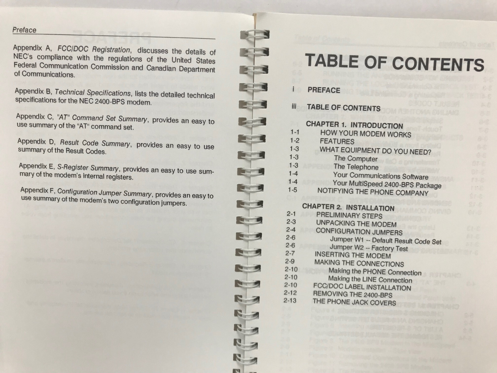 NEC MULTISPEED 300/1200/2400 BPS MODEM USER'S GUIDE USER'S MANUAL