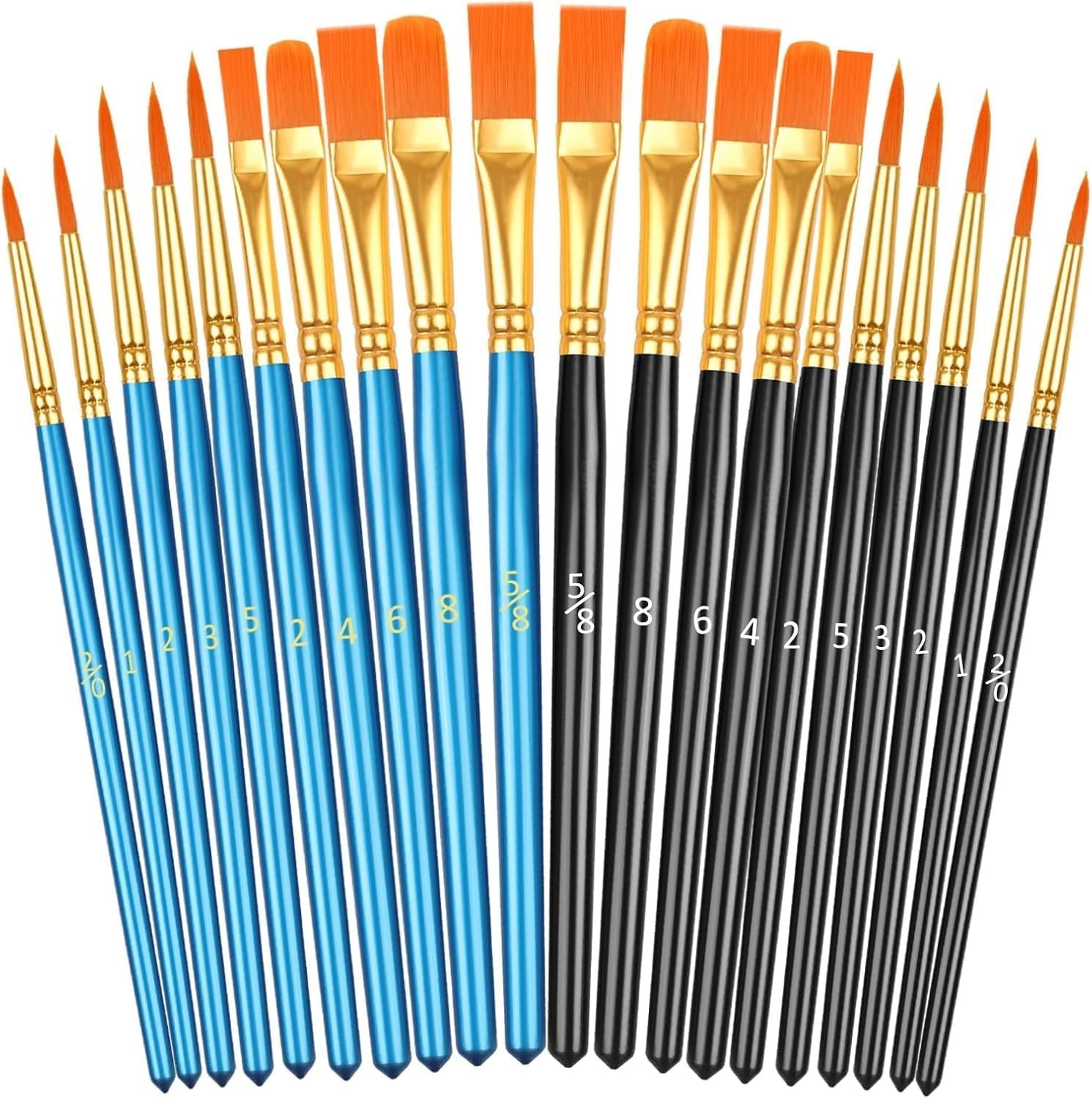 20-Piece Professional Acrylic and Watercolor Brush Set for Artistry Perfection