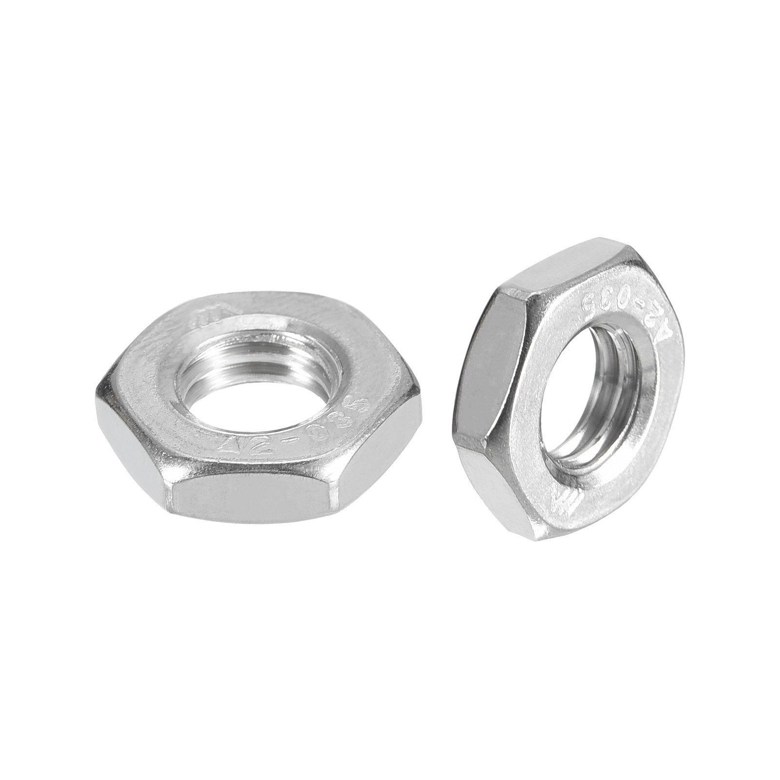 Hex Nuts (M10x1mm) 10Pcs 304  Steel Metric Fine Thread Nut Silver