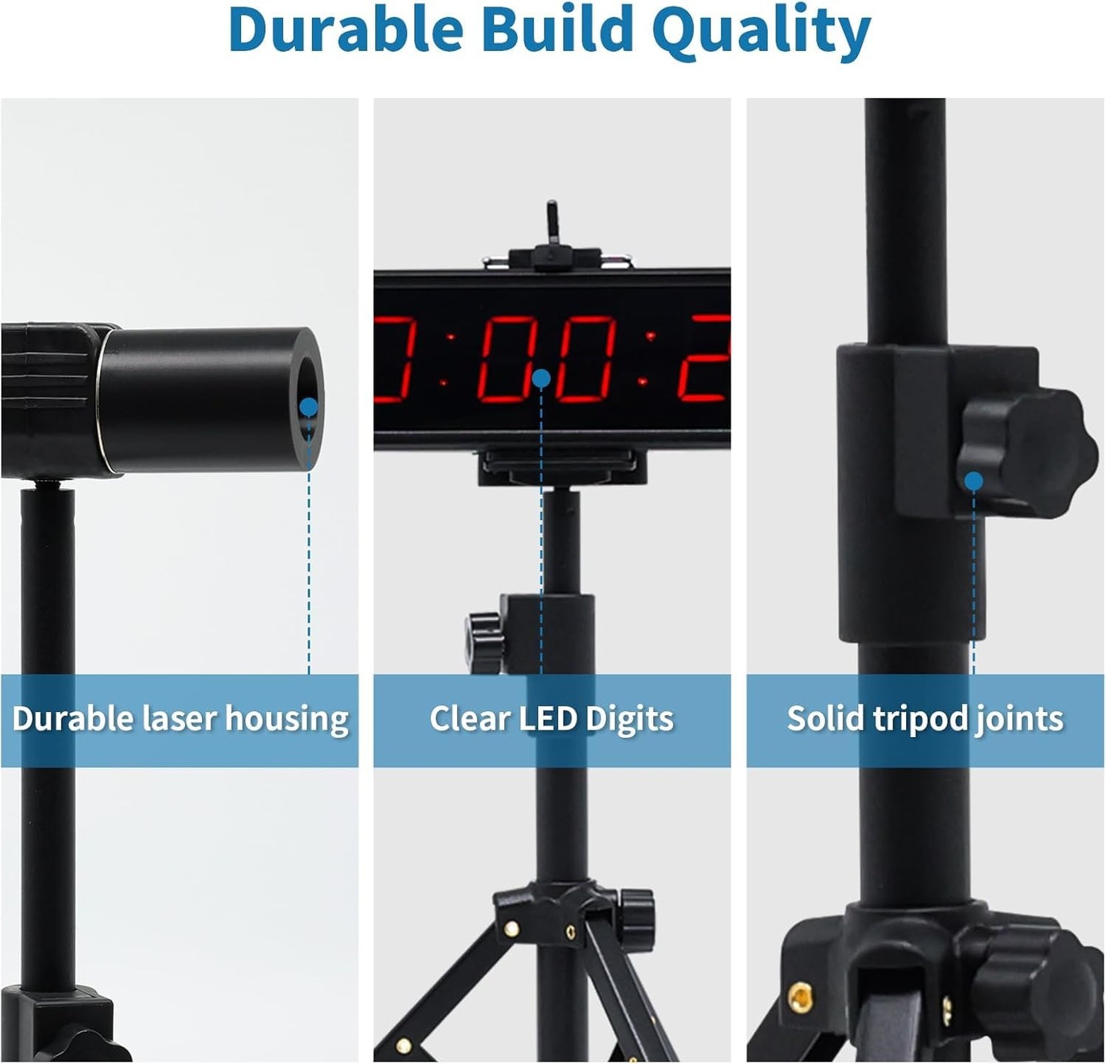 Indoor Wired Laser Timer for Training,LED Stopwatch Race Clock,Racing Timer,S...