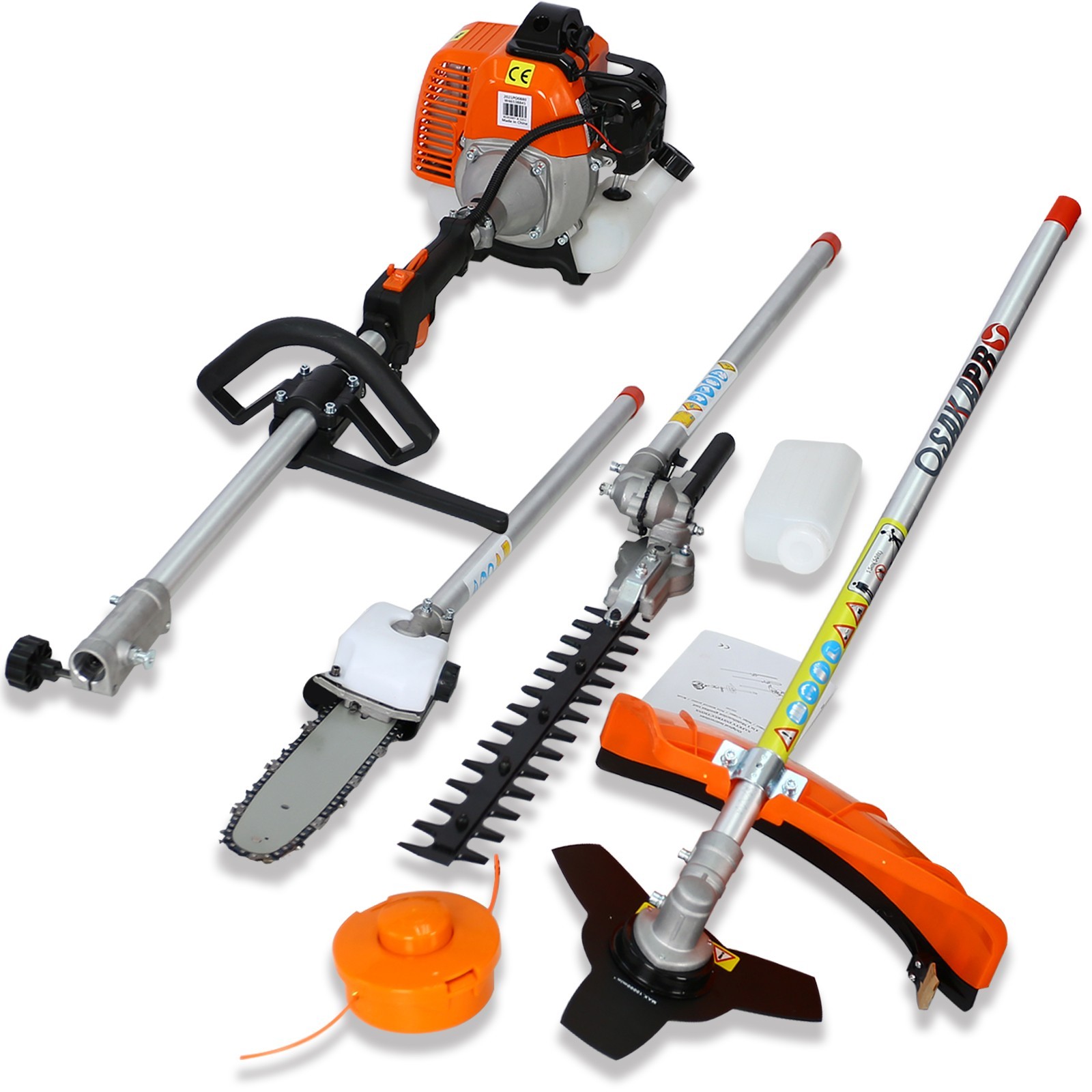 52CC 4-in-1 Gas Multi-Trimmer—Pole Saw, Hedge, Grass & Brush Cutter