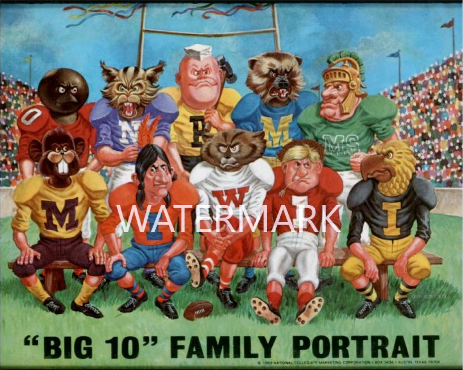"BIG TEN" FAMILY PORTRAIT 1970 PRINT (comes in 4 sizes)