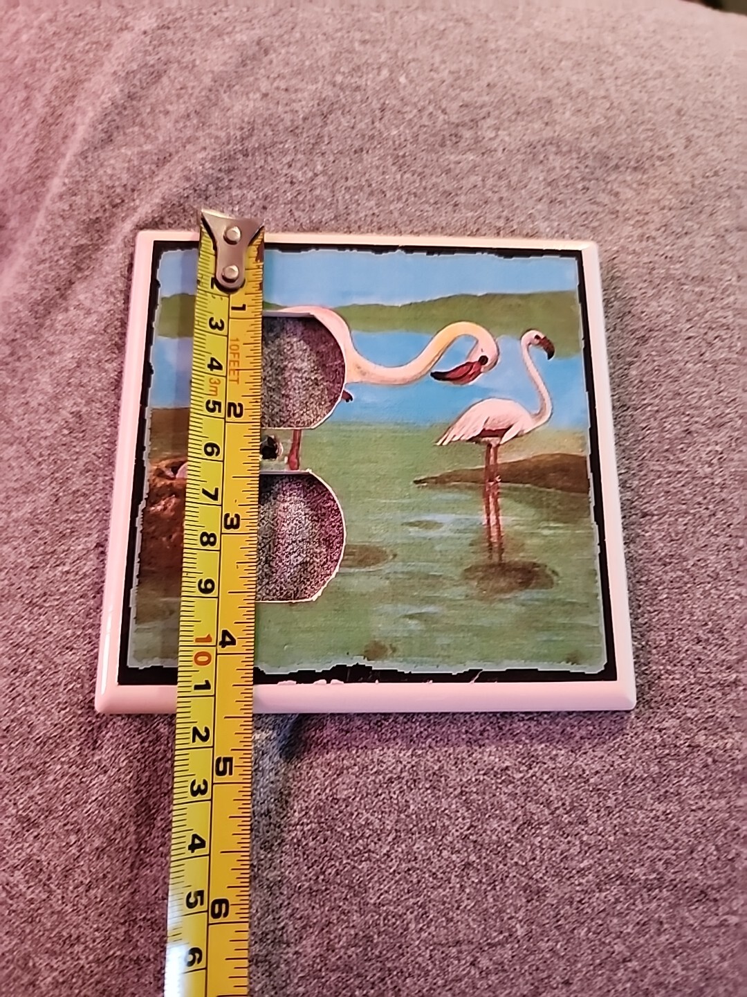 Leviton 2-Gang 1-Blank /Combo Wall plate Flamingos Decor [B1]