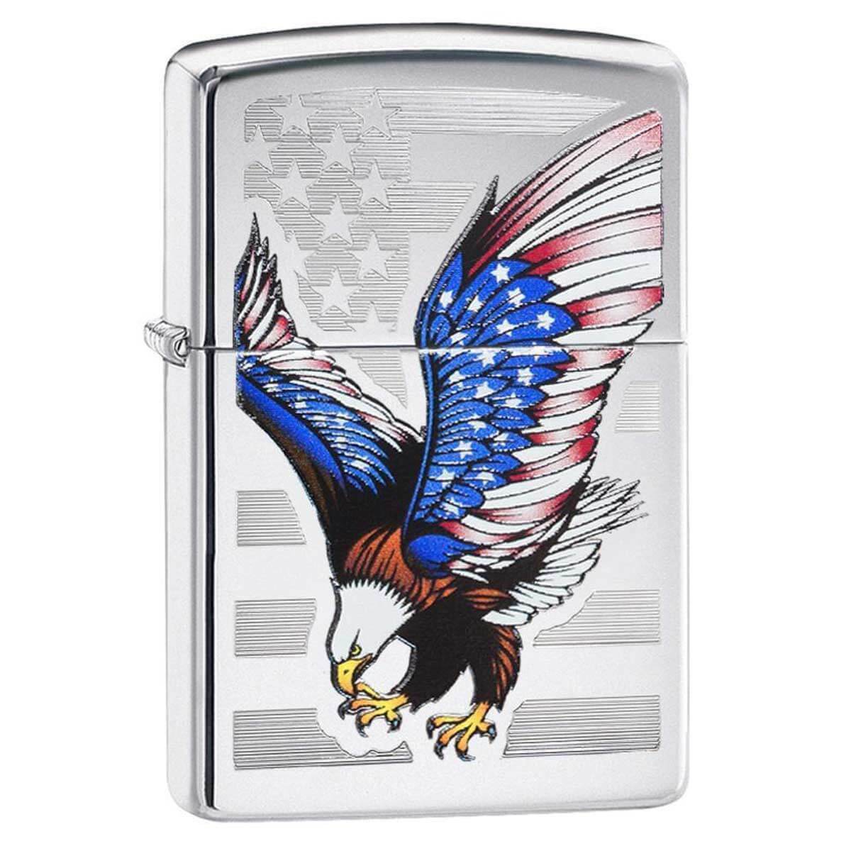 Zippo 28449 E-Star Award American Flag Bald Eagle Pocket Lighter