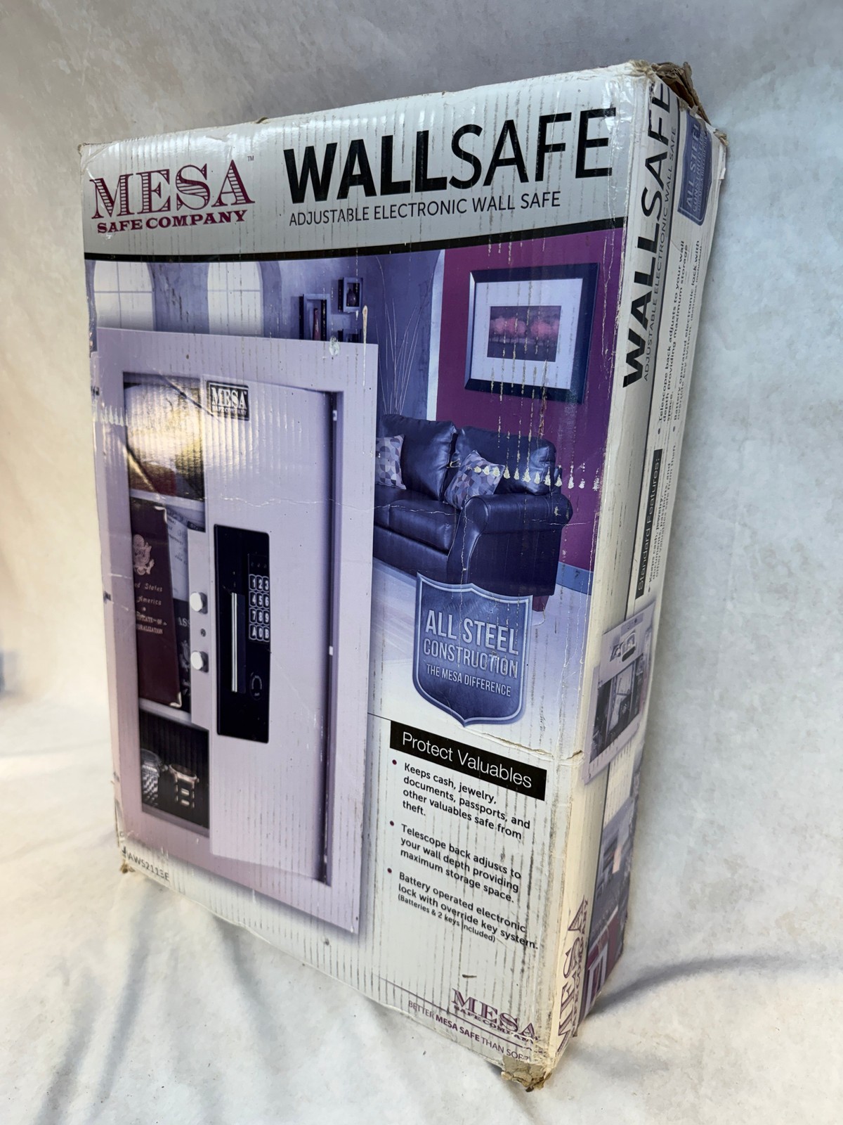 Mesa Adjustable Electronic Wall Safe MAWS2113E - Brand New!