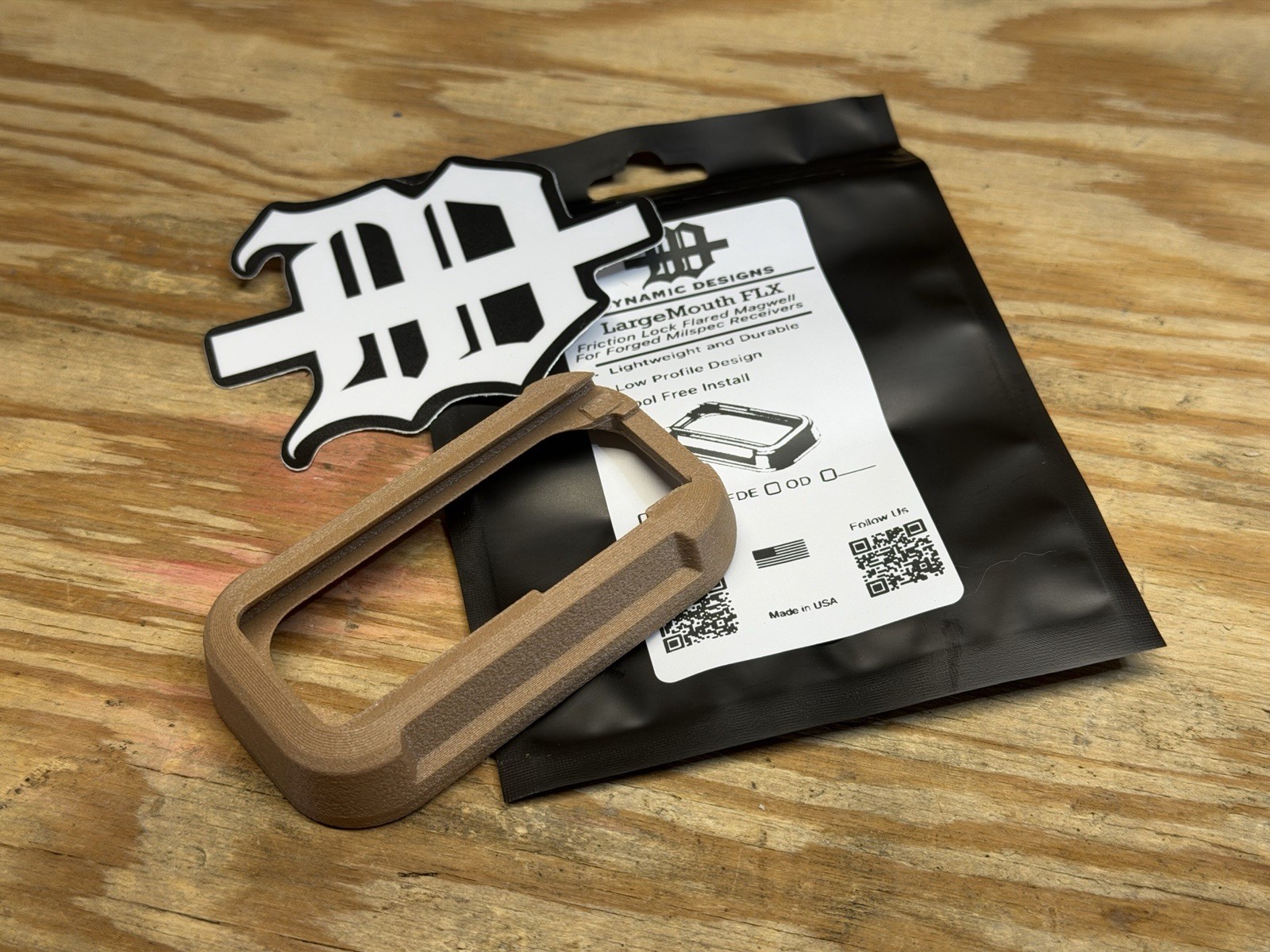 Milspec Flared Magwell Single Piece | Dynamic Designs *Tan* | Made In USA