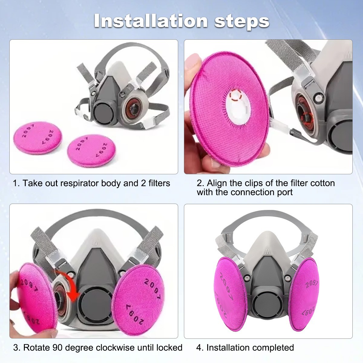 P100 Half Face Respirator Mask Particulate for Welding Painting Dust Work