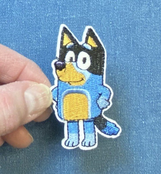 Bluey Embroidered Iron on Patch, 2.75" by 2.55"