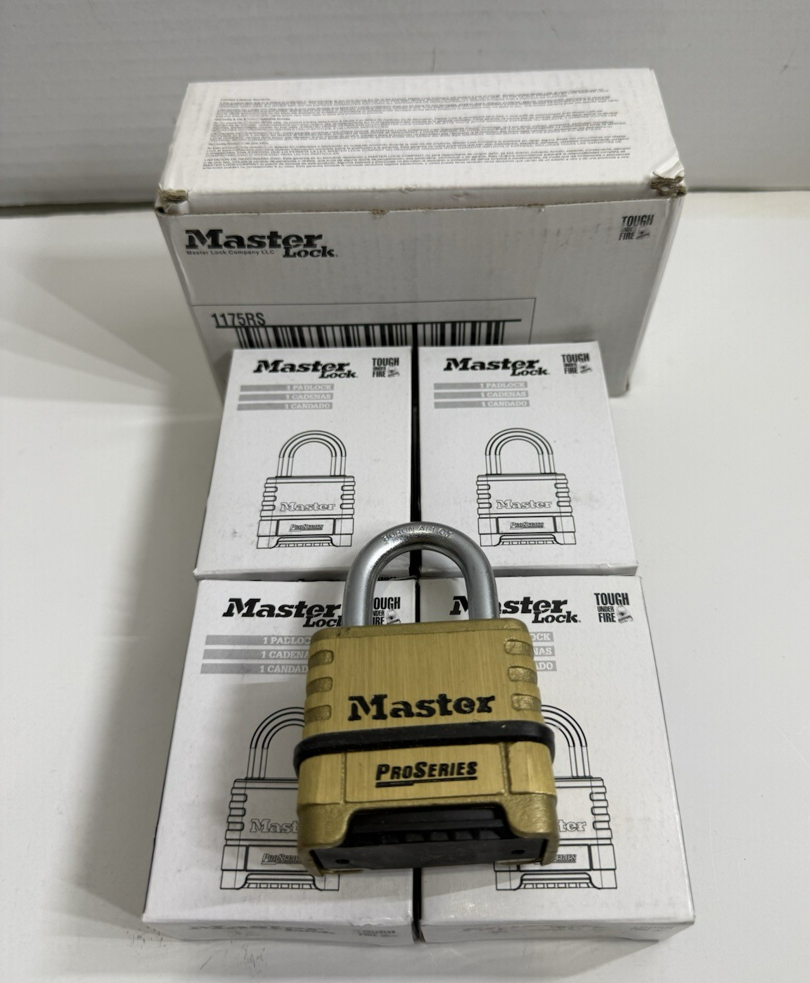 Master Lock 1175 ProSeries Brass Resettable Combination Padlock Set Of 4