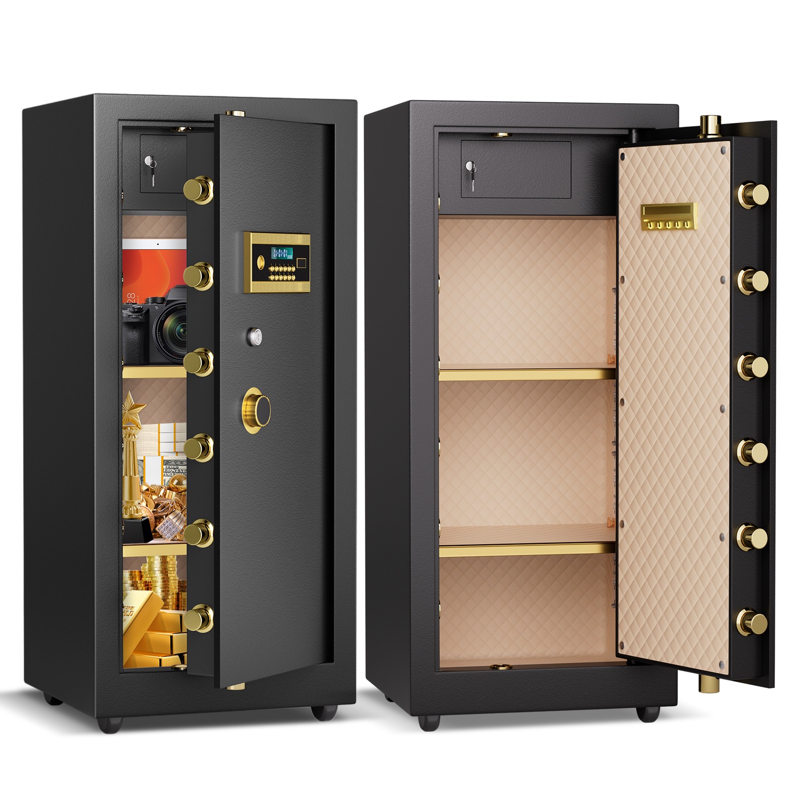 9.0 Cub Heavy Duty Safe with 2 Adjustable Shelf & Seperate Lock Box for Valuable