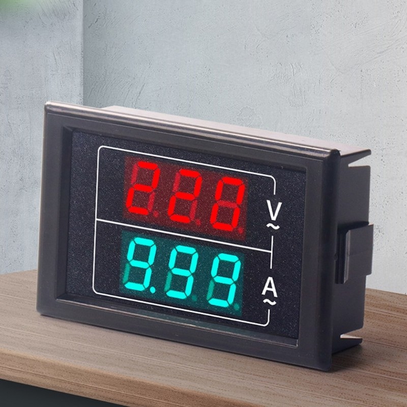 Ampere Voltmeter Detector Digital Display Voltage Current Meter Panel with Wire