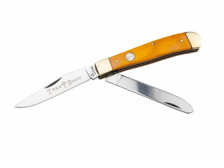 BOKER Treebrand Mini Trapper Smooth Yellow Bone Classic Folding Knife EDC 110851