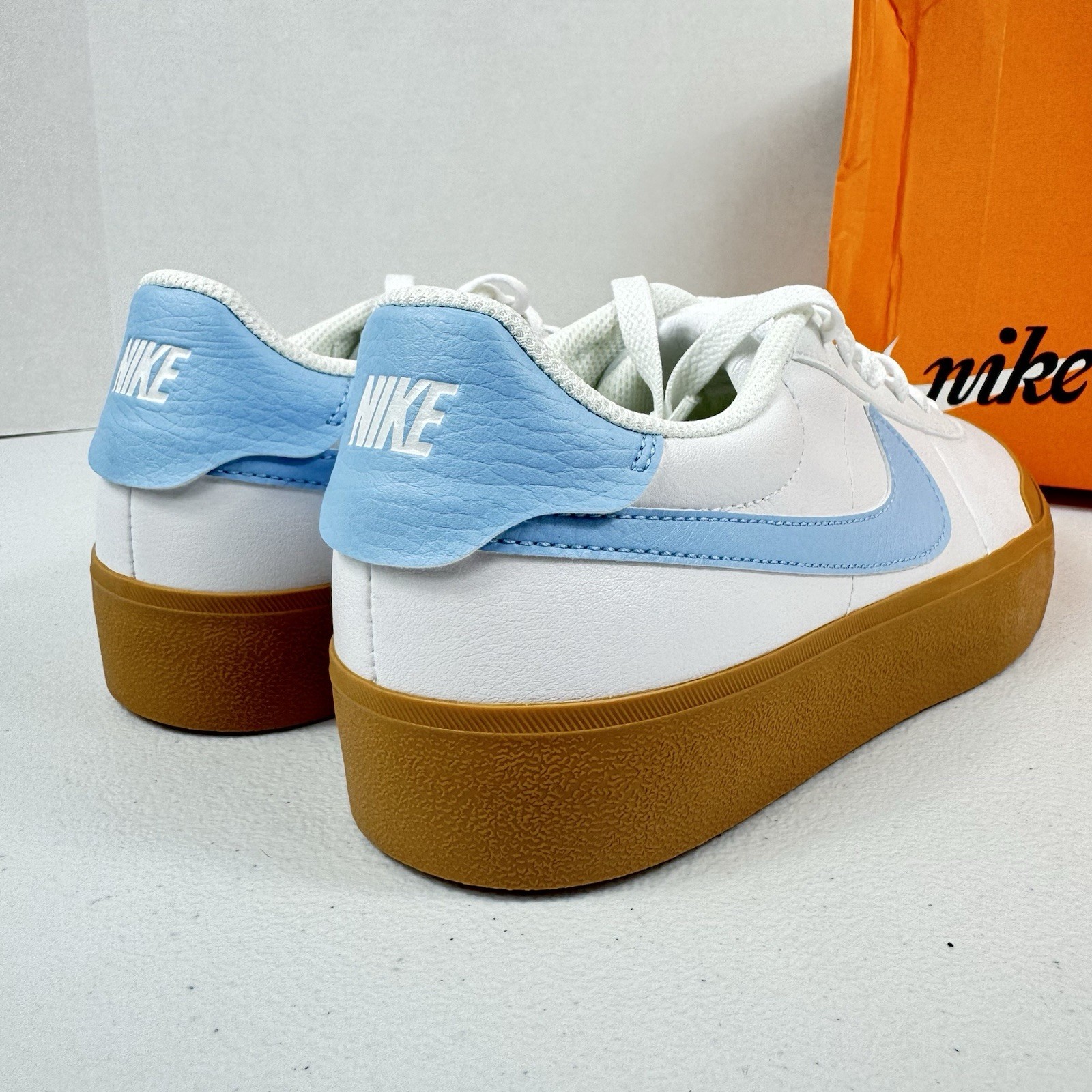 Nike Court Shot Sneakers White Blue Gum Men’s Sizes 7 8 9 10 Style FQ8146-114