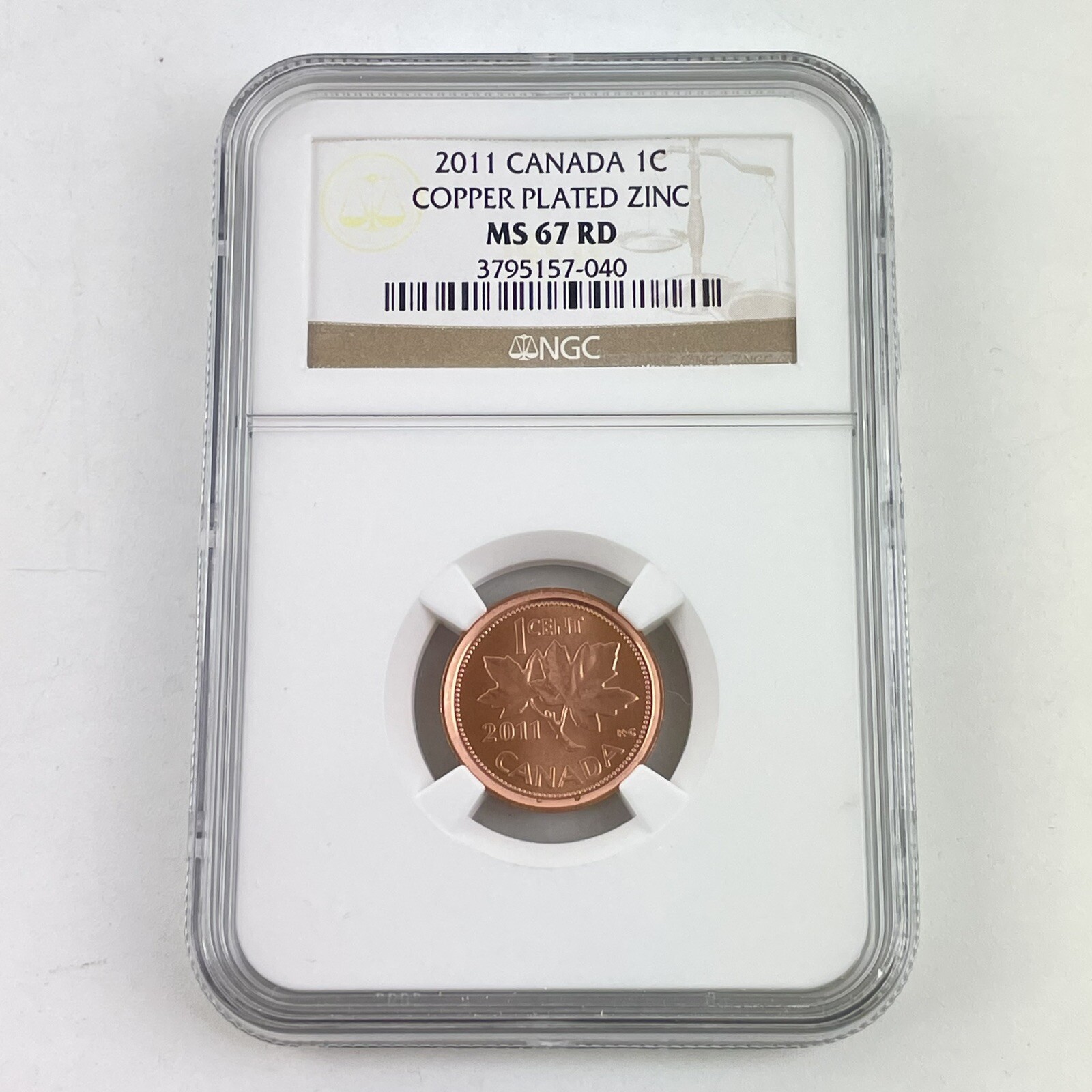 2011 Elizabeth II Canada 1C Cent Coin MS 67 MS67 RD Red NGC Graded