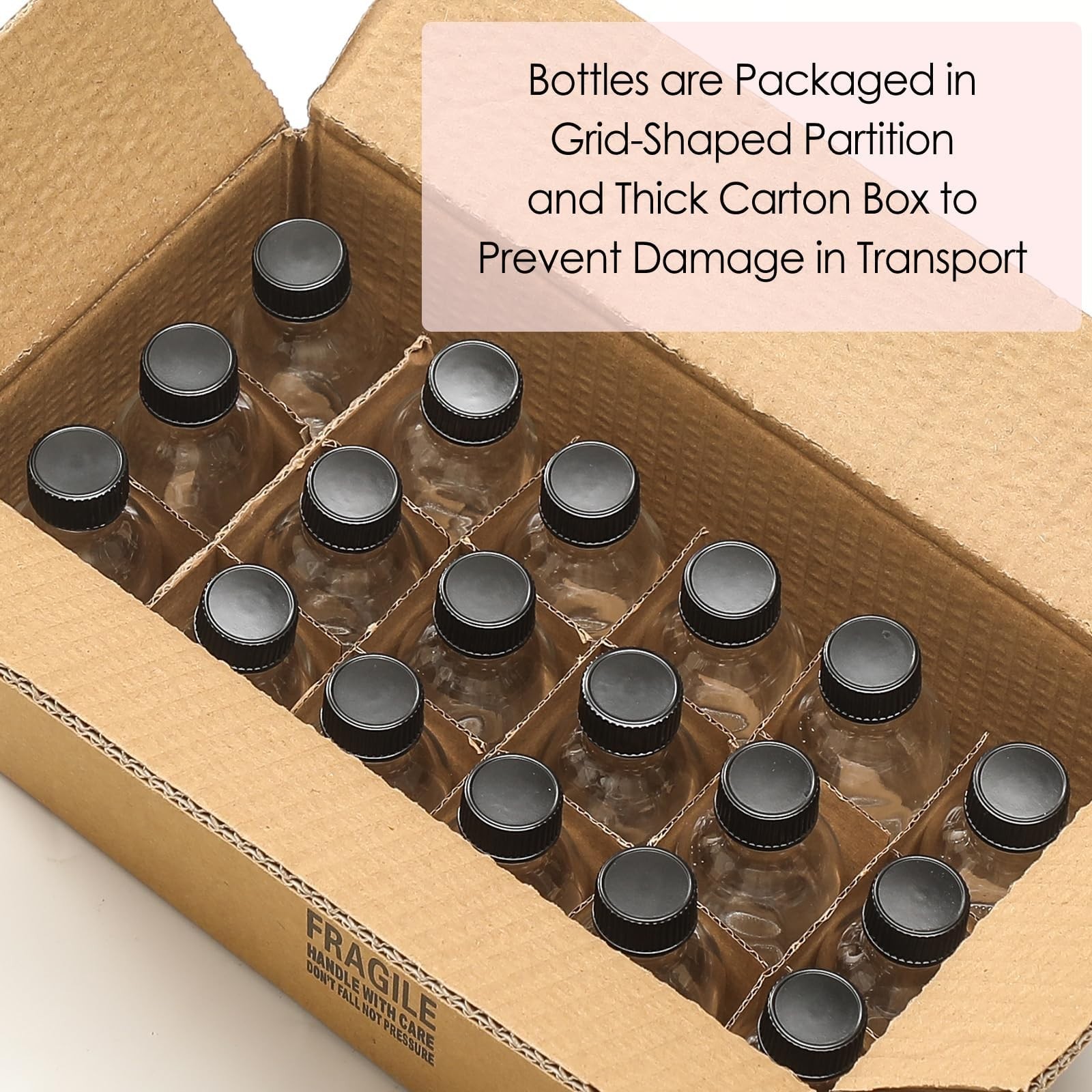 36-Pack 2oz Mini Glass Bottles with Lids, Funnels, Labels – Travel & DIY Storage