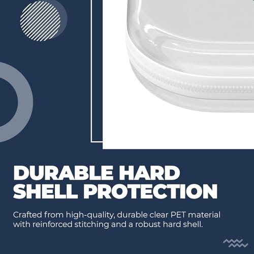 Clear Hard Shell Zipper Pouches - Assorted Small, Medium, Large Sizes - 5