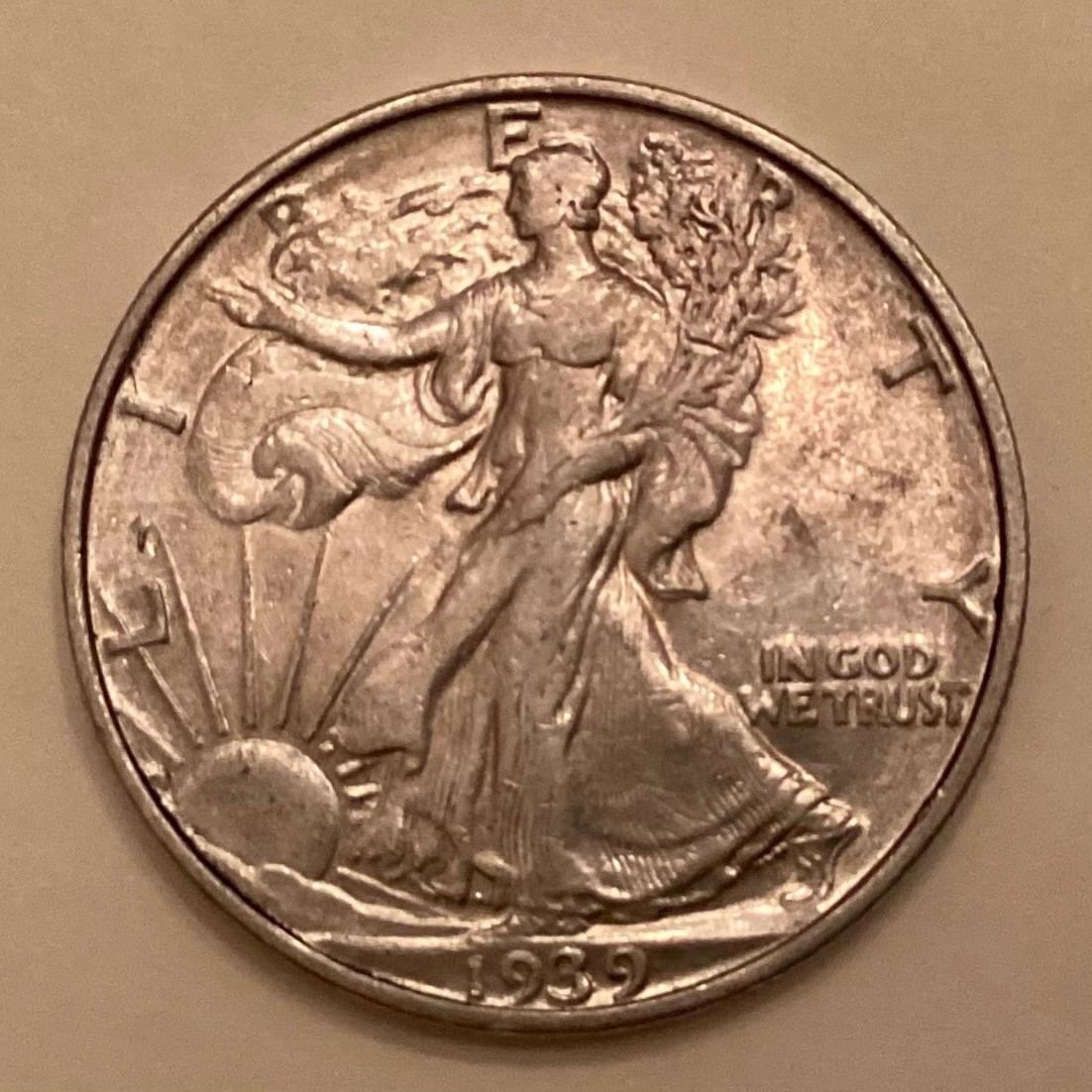 1939 S Walking Liberty Half Dollar cd -