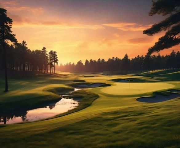36" X 44" Panel Aim For The Green Golf Cotton Fabric Panel D667.88