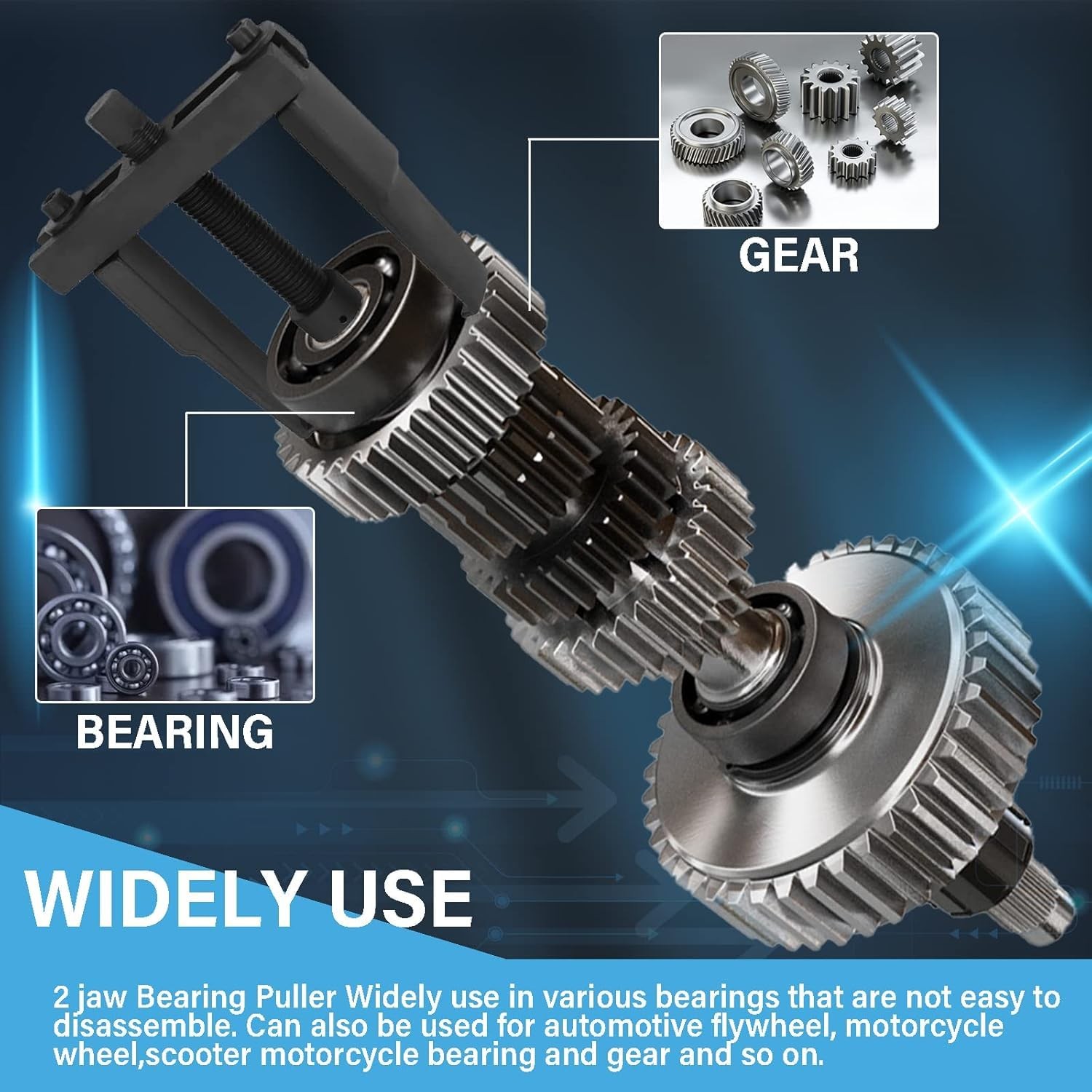 2 Jaw Adjustable Bearing Puller Gear Pulley Flywheel Extractor 30mm90mm