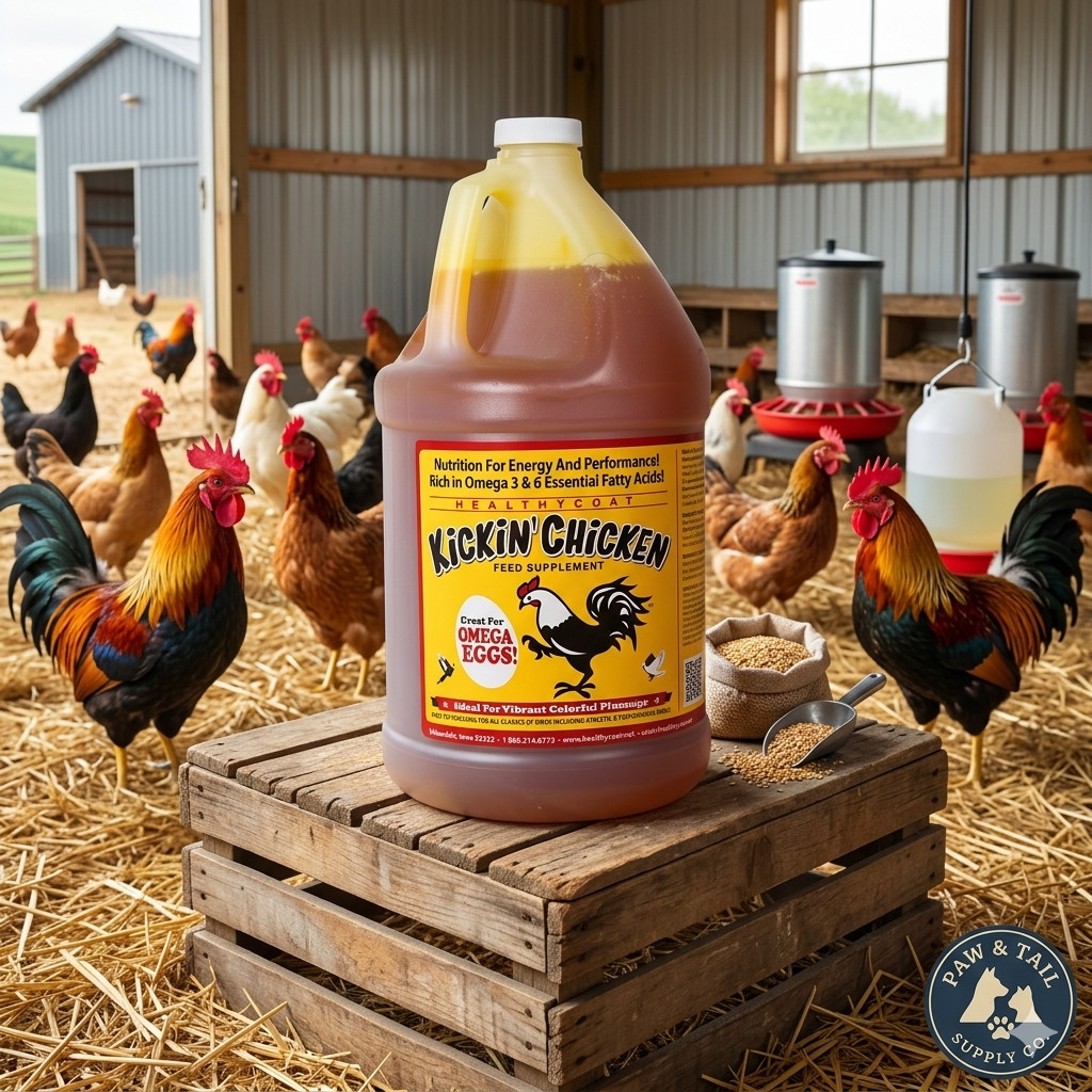 Healthycoat Kickin' Chicken Food Supplement for Poultry Omega Support Gallon