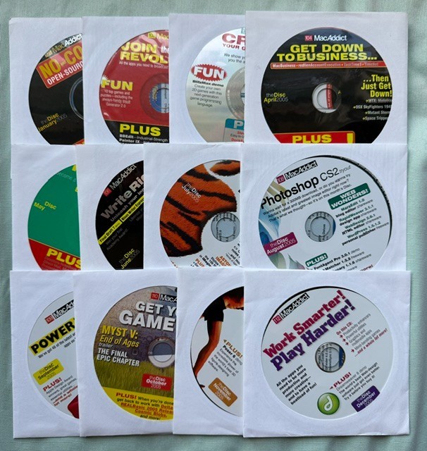 "MacAddict" Vintage Mac Software CD Disks, 47, compiling software, demos, games