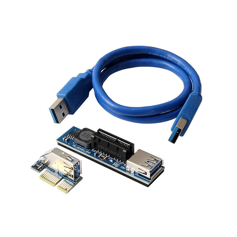 Mini Extender Cable 4pin PCI-E PCI Express Extension1X Riser Card Power USB 60cm