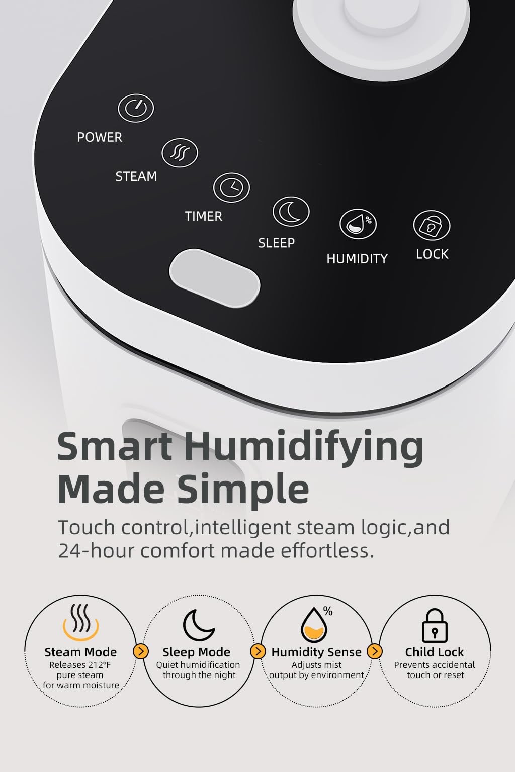 Xamatts Stainless Steel Humidifier 3.3L/0.87Gal Warm Mist Steam Humidification