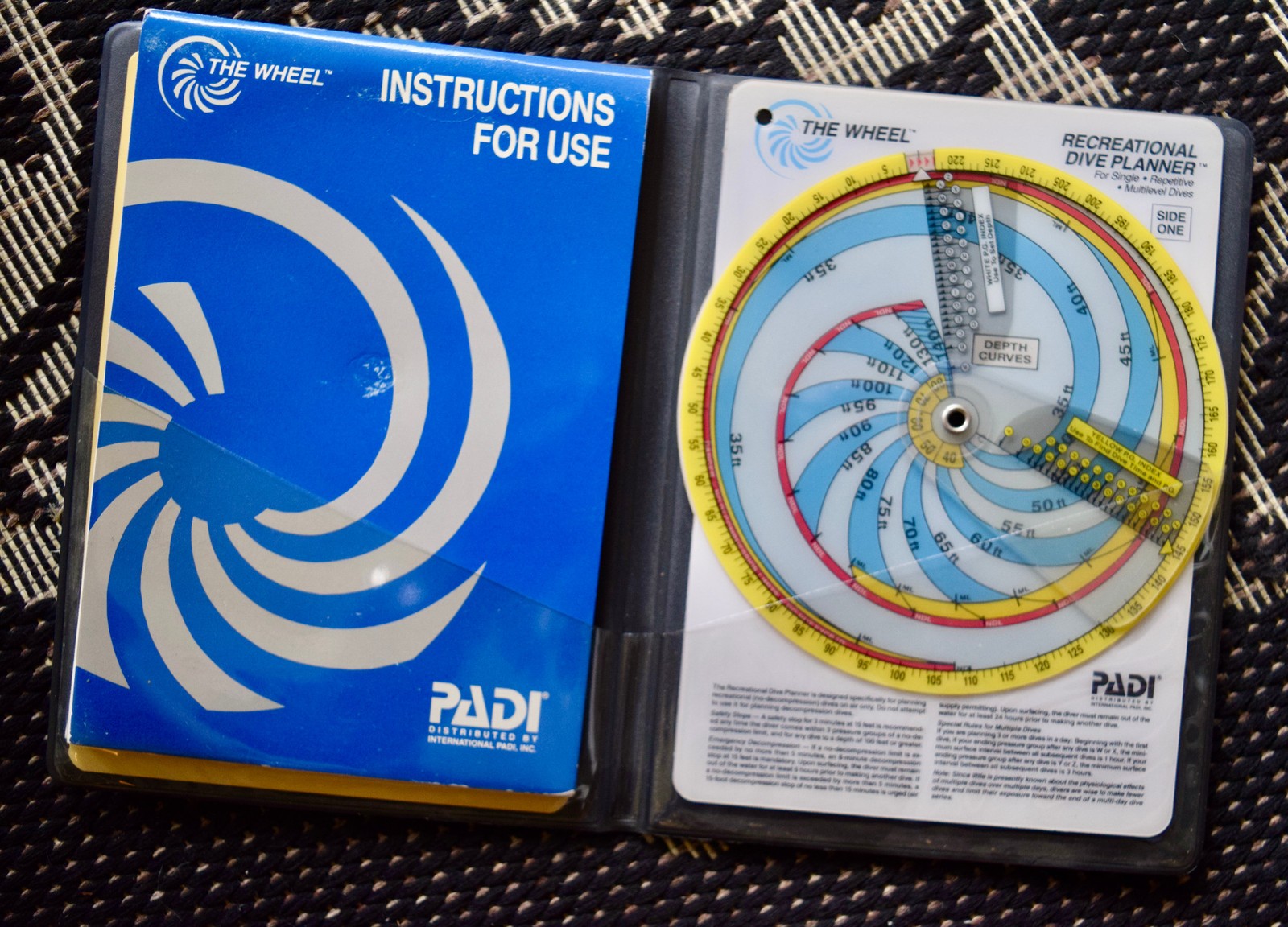 VINTAGE PADI THE WHEEL Set Scuba Dive Planner Full Kit Diving