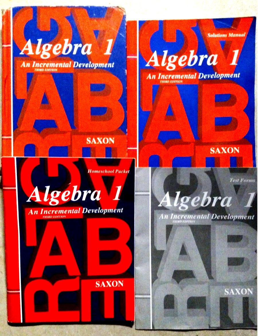 Saxon ALGEBRA 1 Set - Text, Solutions Manual, HS Packet, Test Forms - GOOD