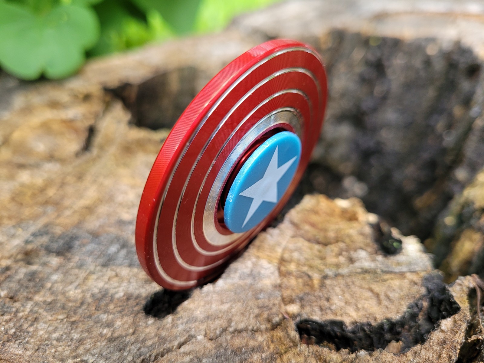 Captain America Red Silver Fidget Spinner All Metal Toy Kid Adult Boy Girl ADHD