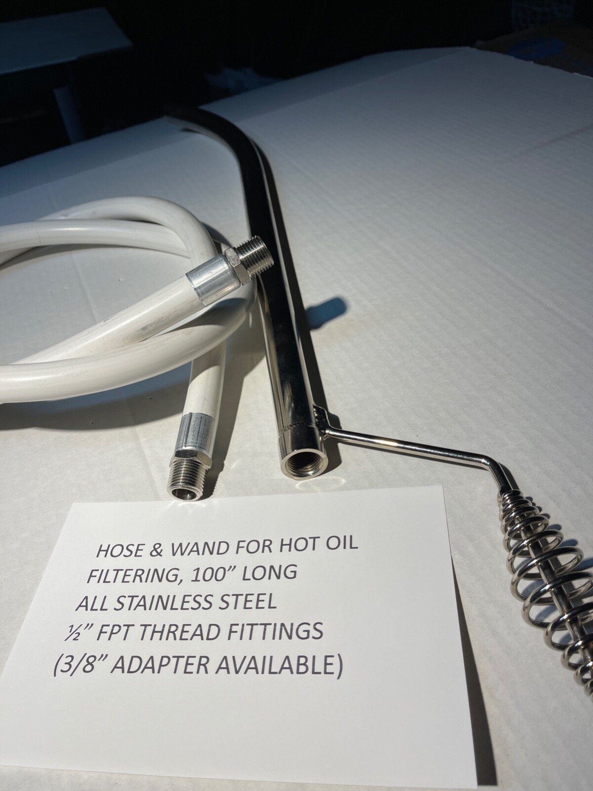 100" OIL FILTER HOSE & WAND 1/2" SWIVEL FOR FRYER FRYMASTER PITCO HUNTER  FRY