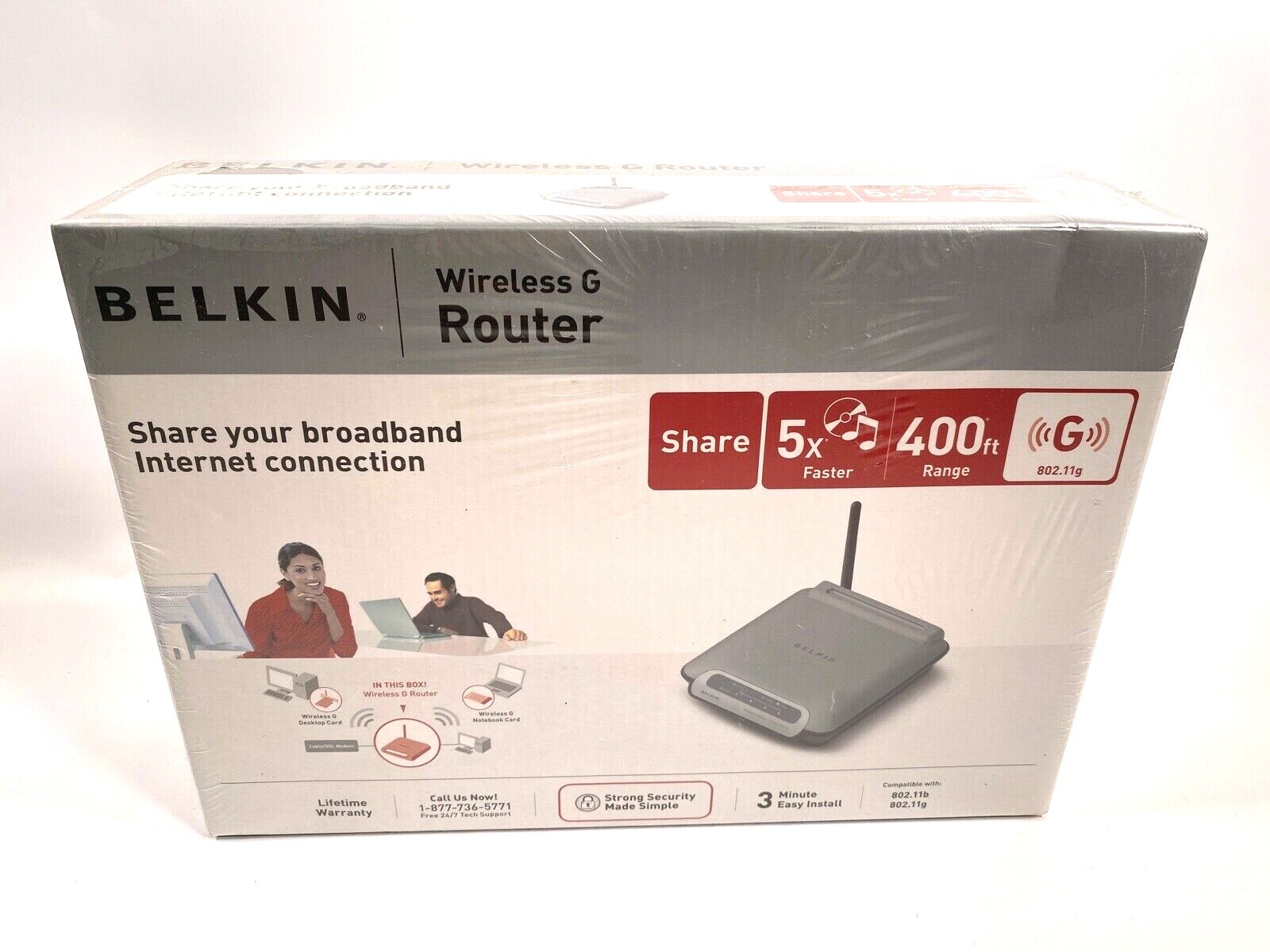 BELKIN WIRELESS G ROUTER - 54g DSL/Cable Gateway 6002 BRAND NEW, FACTORY SEALED