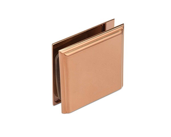 Symphony 90° Wall to Glass U-Clamp - Rose Gold PVD