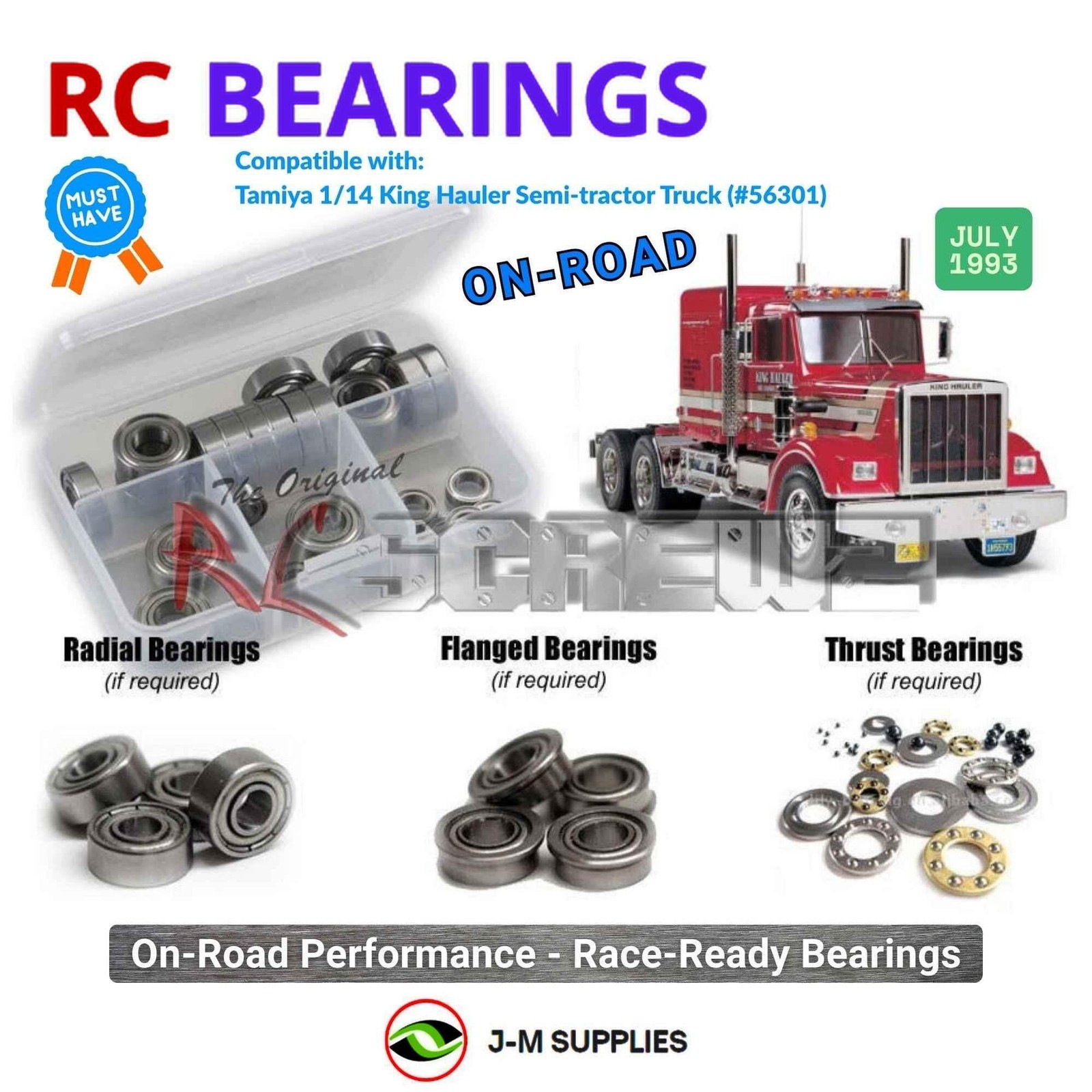 RCScrewZ Metal Shielded Bearings tam268b for Tamiya 1/14 King Hauler 56301 | SET