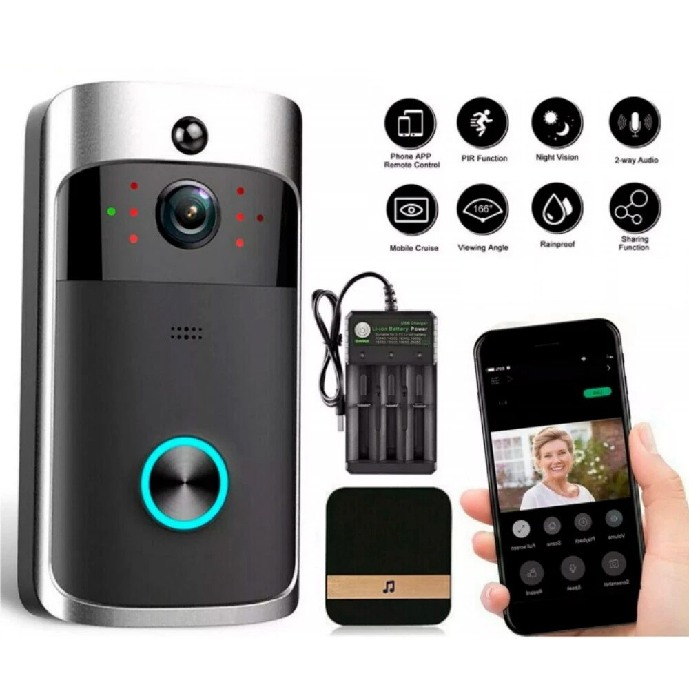 Smart WiFi Video Doorbell Wireless Door Bell Phone Ring Intercom Security Camera