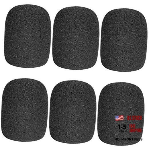 Microphone Cover Microphone Windscreen Foam Cover Black Top Grade 6 Pack