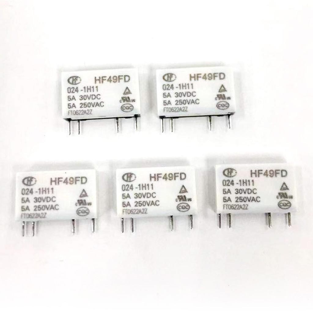 Pack Of 5 Relay HF49FD 024-1H11 5A 30VDC 250VAC 4 Pin 0.12W