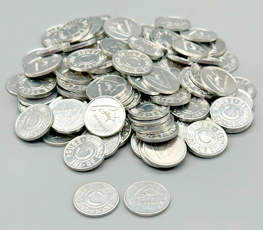 Lot of 112 Cosmic Diamonds The House of Commans Aluminum Tokens 7/8"!