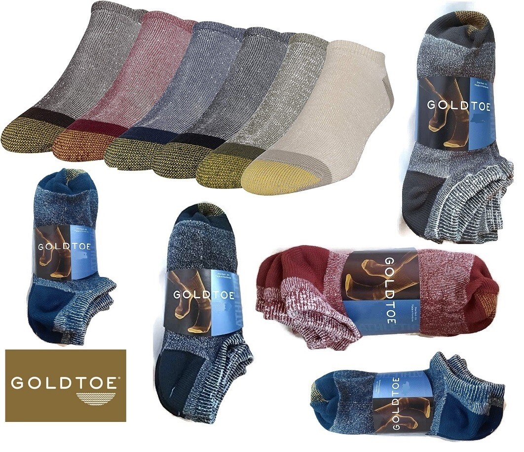 GoldToe Men's 656f Socks No Show 6-Pk Breathable Soft Cotton Blend - All Colors