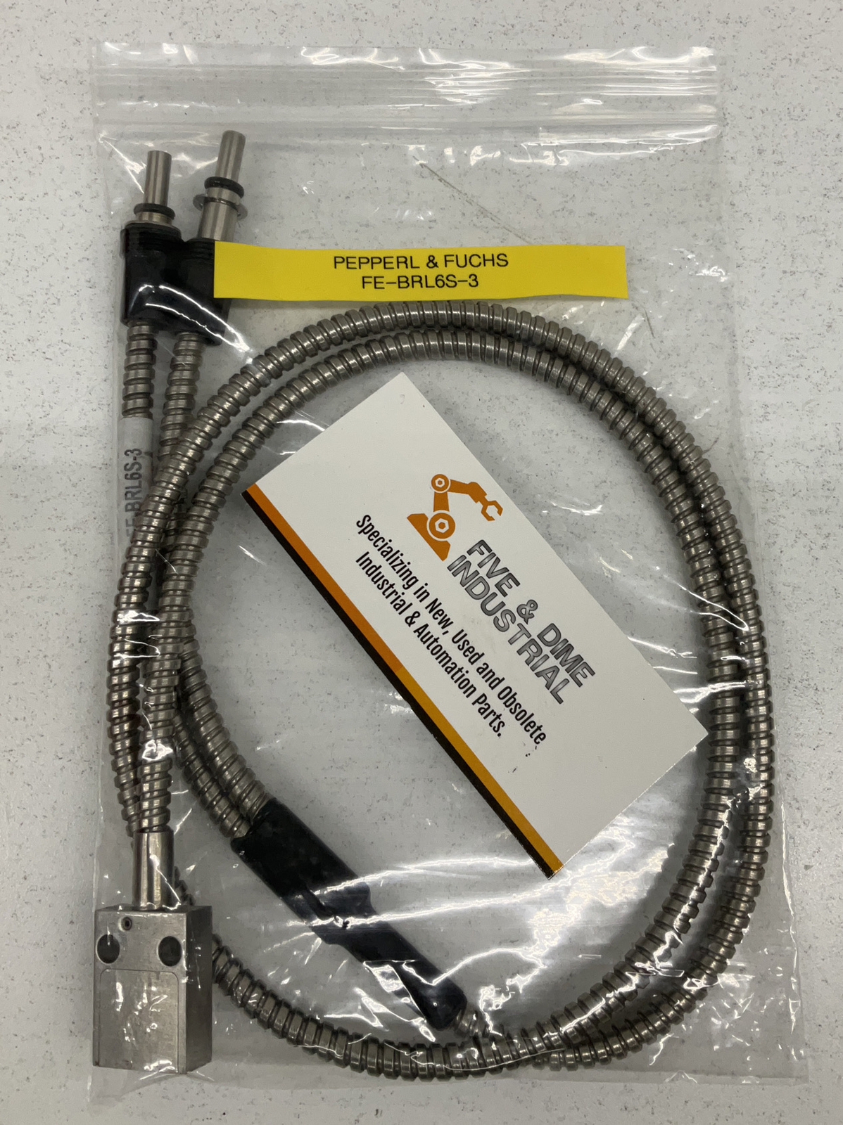 Pepperl Fuchs FE-BRL6S-3 Fiber Optic Sensor Cable w/ O-Rings C-Clips