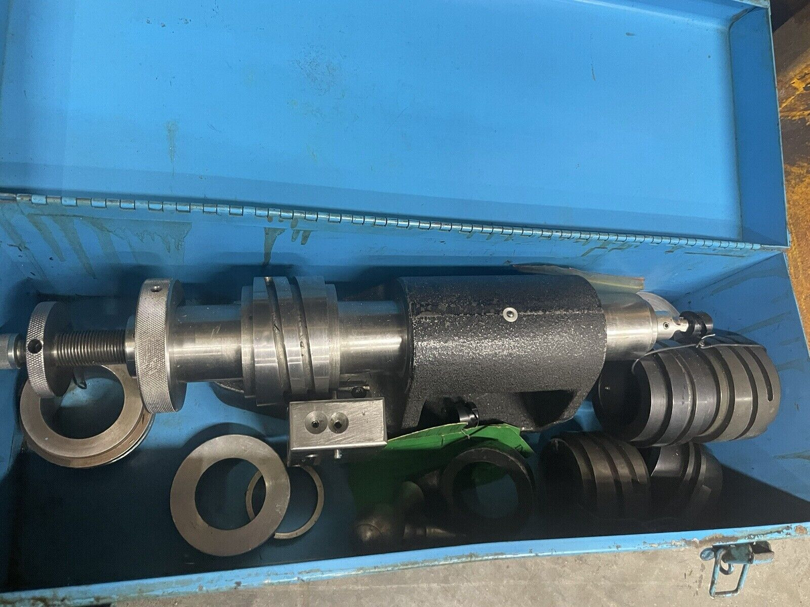 Weldon Axial Relieving Fixture w/ Helical Grinding setup