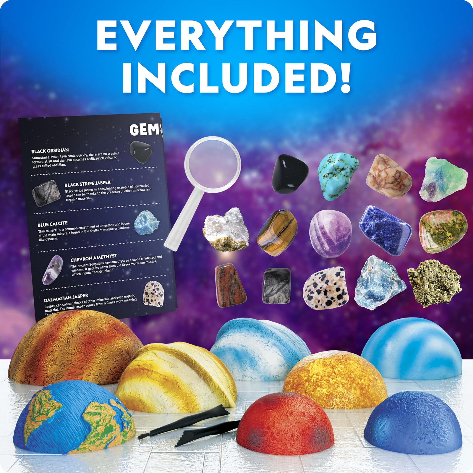 National Geographic Ultimate Space Gemstone Dig Kit – 8 Planet-Shaped Bricks ...