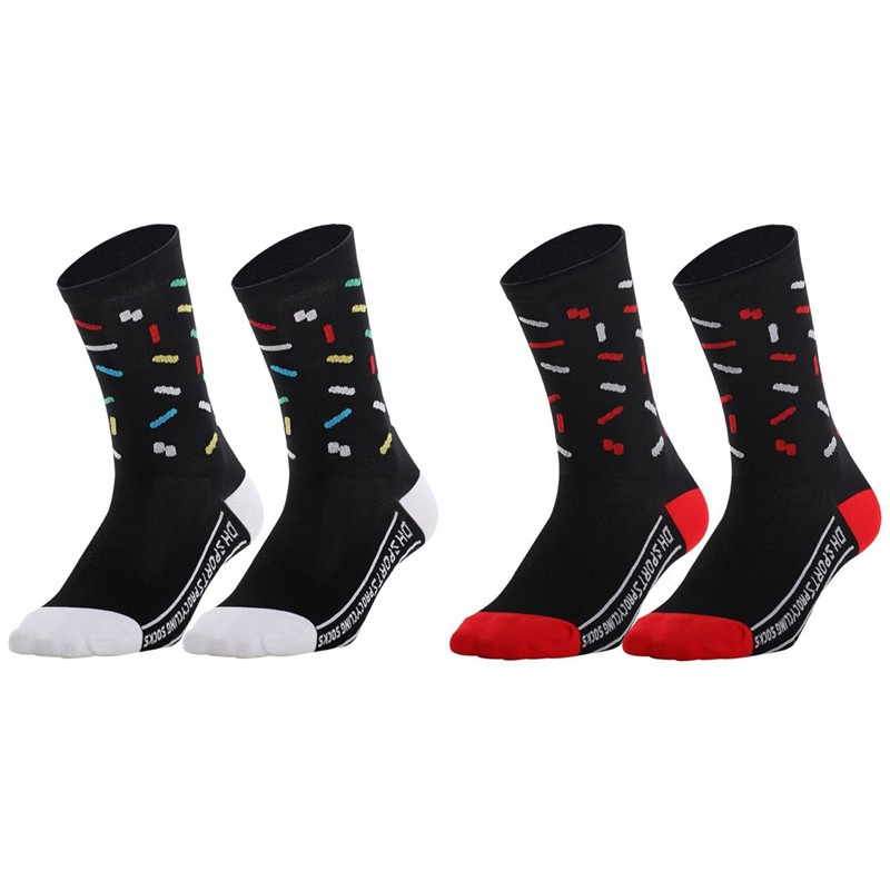 2Pairs Cycling Socks Riding Bicycle Bike Sports Ankle Socks XC MTB BMX Black