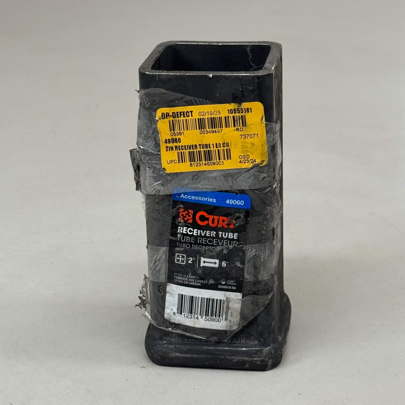 CURT Raw Steel 2" Receiver Tubing 6" Overall Length 49060 (New Other-Slight Cosm
