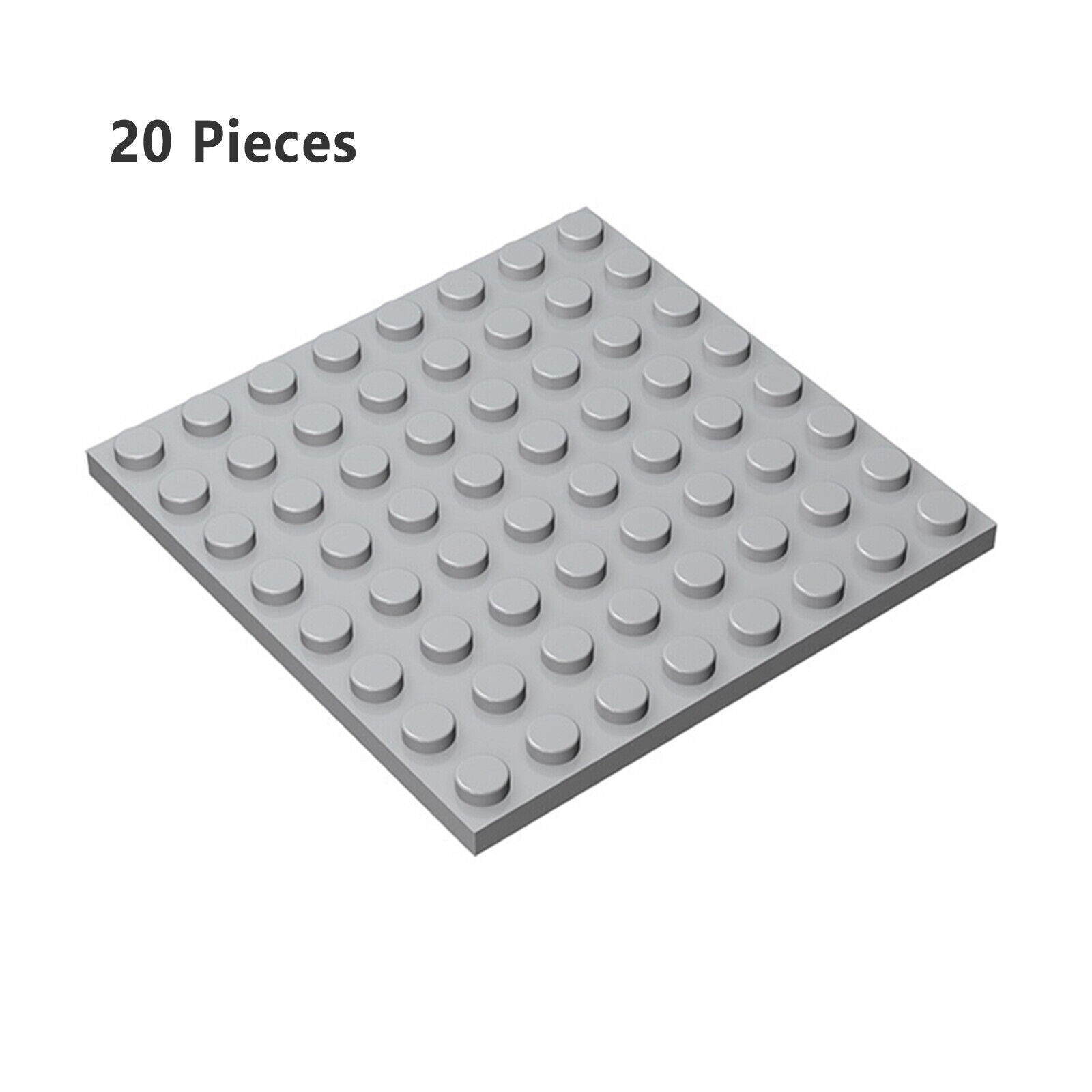 Part 41539 Plate 8X8 Light Gray Building Pieces BULK LOT Bricks Parts 20 PCS NEW